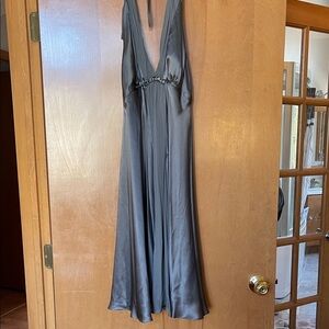 White House Black Market Gray Evening Dress